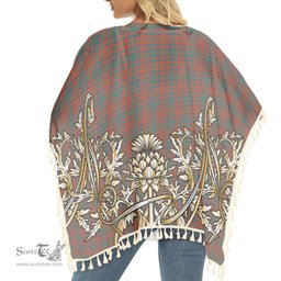 ScotsTee Shop Scottish Matheson Ancient Tartan Scotland Royal Golden Thistle Square Fringed Shawl