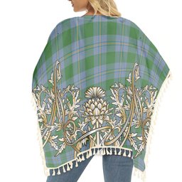ScotsTee Shop Scottish Irvine of Bonshaw Ancient Tartan Scotland Royal Golden Thistle Square Fringed Shawl