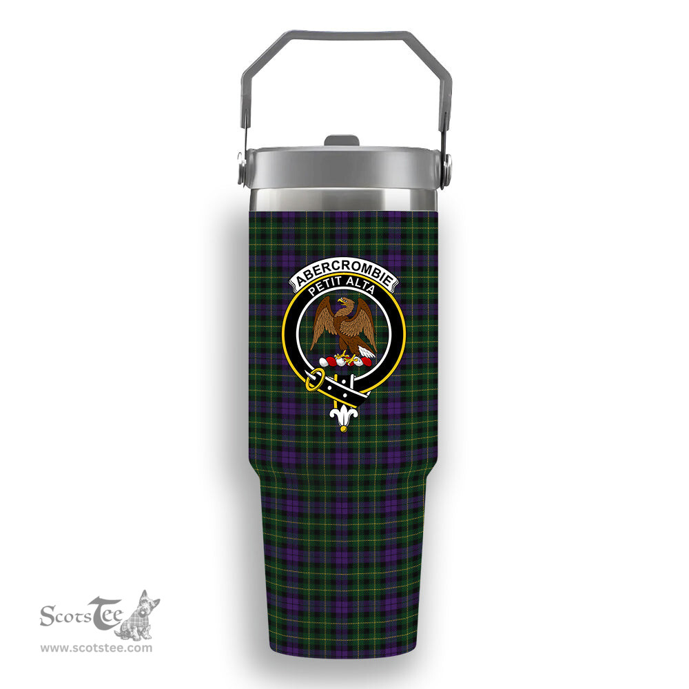 ScotsTee Shop Scottish Abercrombie Wilsons No 2-64 Crest Tartan Flip Straw Tumbler 20oz 30oz