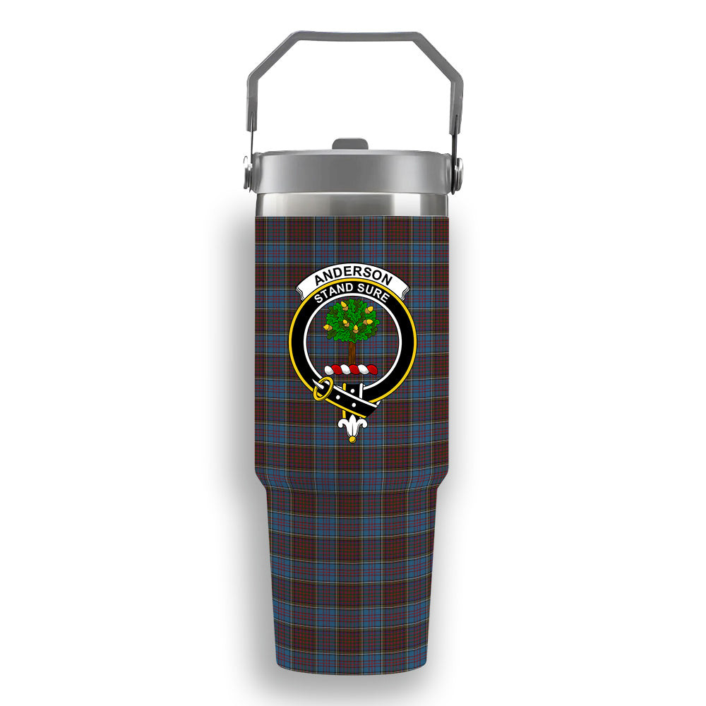 ScotsTee Shop Scottish Anderson Highland Society of London Crest Tartan Flip Straw Tumbler 20oz 30oz