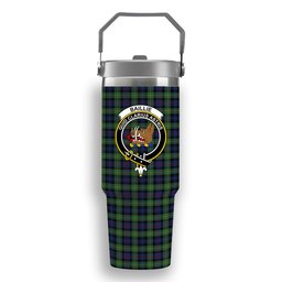 ScotsTee Shop Scottish Baillie Modern Crest Tartan Flip Straw Tumbler 20oz 30oz