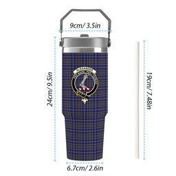 ScotsTee Shop Scottish Alexander of Menstry Crest Tartan Flip Straw Tumbler 20oz 30oz