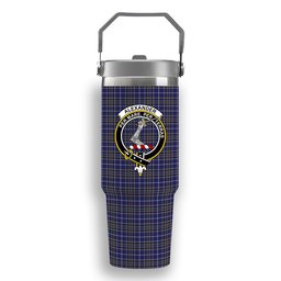 ScotsTee Shop Scottish Alexander of Menstry Crest Tartan Flip Straw Tumbler 20oz 30oz