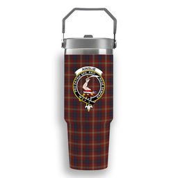 ScotsTee Shop Scottish Ainslie SC Crest Tartan Flip Straw Tumbler 20oz 30oz