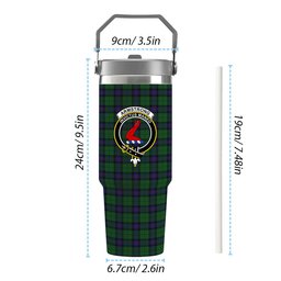 ScotsTee Shop Scottish Armstrong Crest Tartan Flip Straw Tumbler 20oz 30oz