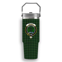 ScotsTee Shop Scottish Arthur Crest Tartan Flip Straw Tumbler 20oz 30oz