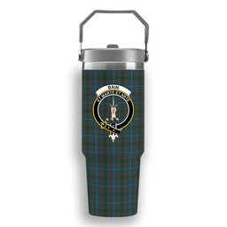 ScotsTee Shop Scottish Bain SC Crest Tartan Flip Straw Tumbler 20oz 30oz