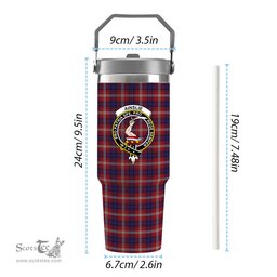 ScotsTee Shop Scottish Ainslie Crest Tartan Flip Straw Tumbler 20oz 30oz