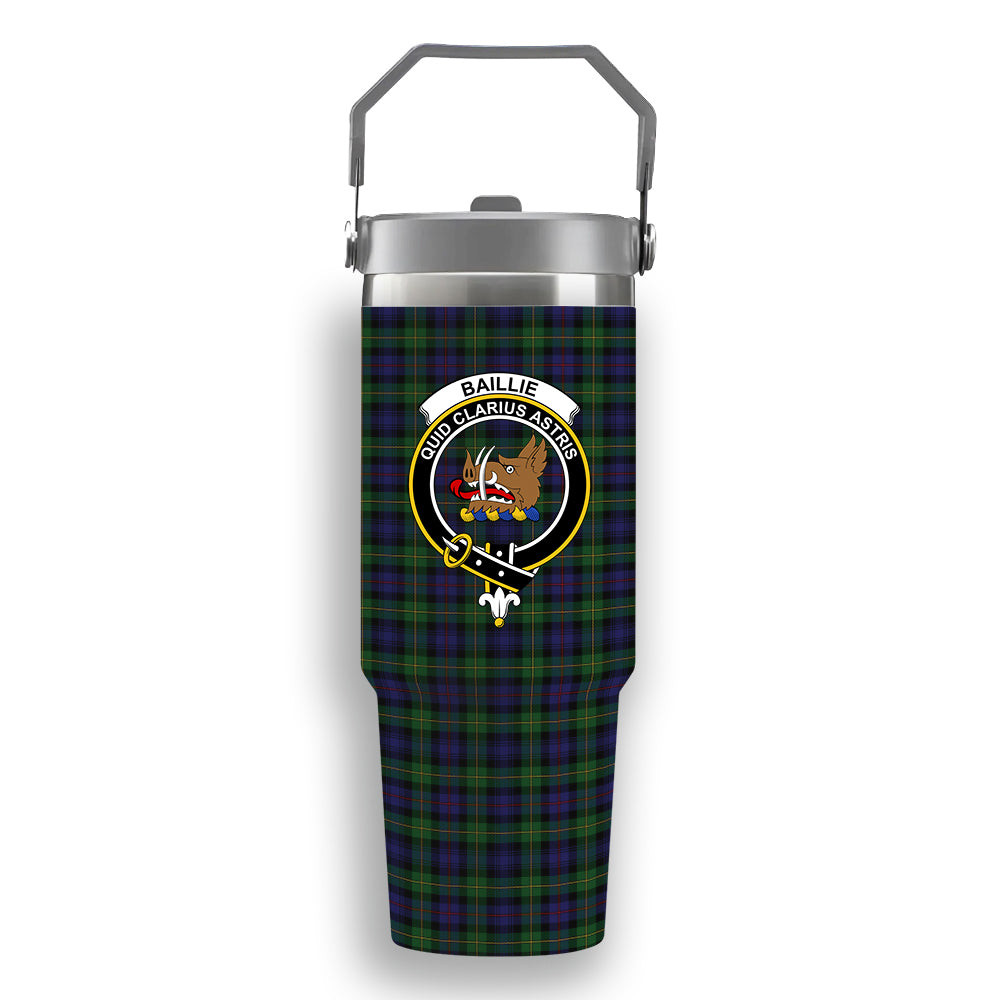 ScotsTee Shop Scottish Baillie (Fencibles) Crest Tartan Flip Straw Tumbler 20oz 30oz