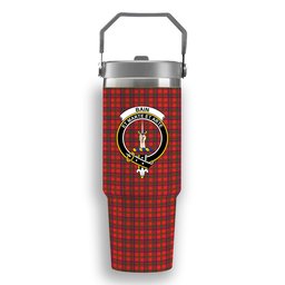 ScotsTee Shop Scottish Bain Crest Tartan Flip Straw Tumbler 20oz 30oz