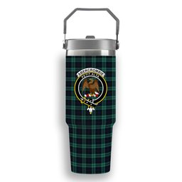 ScotsTee Shop Scottish Abercrombie Modern Crest Tartan Flip Straw Tumbler 20oz 30oz