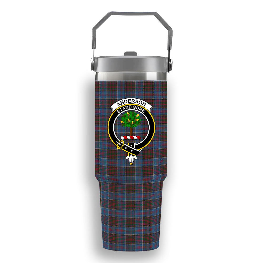ScotsTee Shop Scottish Anderson STS Crest Tartan Flip Straw Tumbler 20oz 30oz