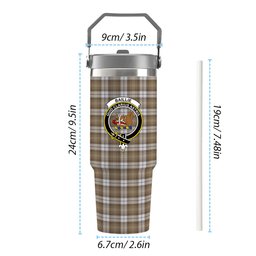 ScotsTee Shop Scottish Baillie Dress Ancient Clan Crest Tartan Flip Straw Tumbler 20oz 30oz
