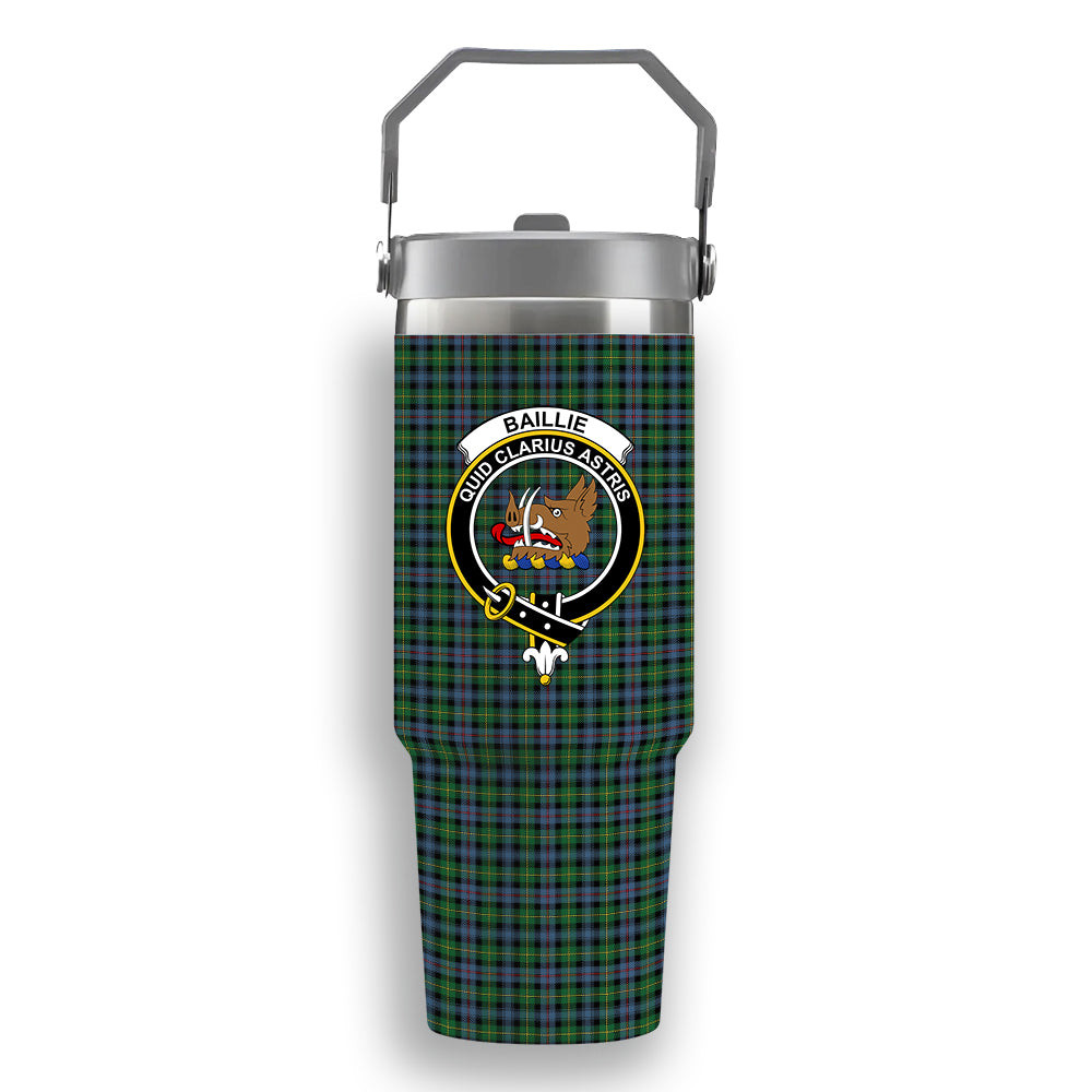 ScotsTee Shop Scottish Baillie of Lamington Modern Clan Crest Tartan Flip Straw Tumbler 20oz 30oz