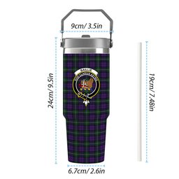 ScotsTee Shop Scottish Baillie Highland Society Crest Tartan Flip Straw Tumbler 20oz 30oz