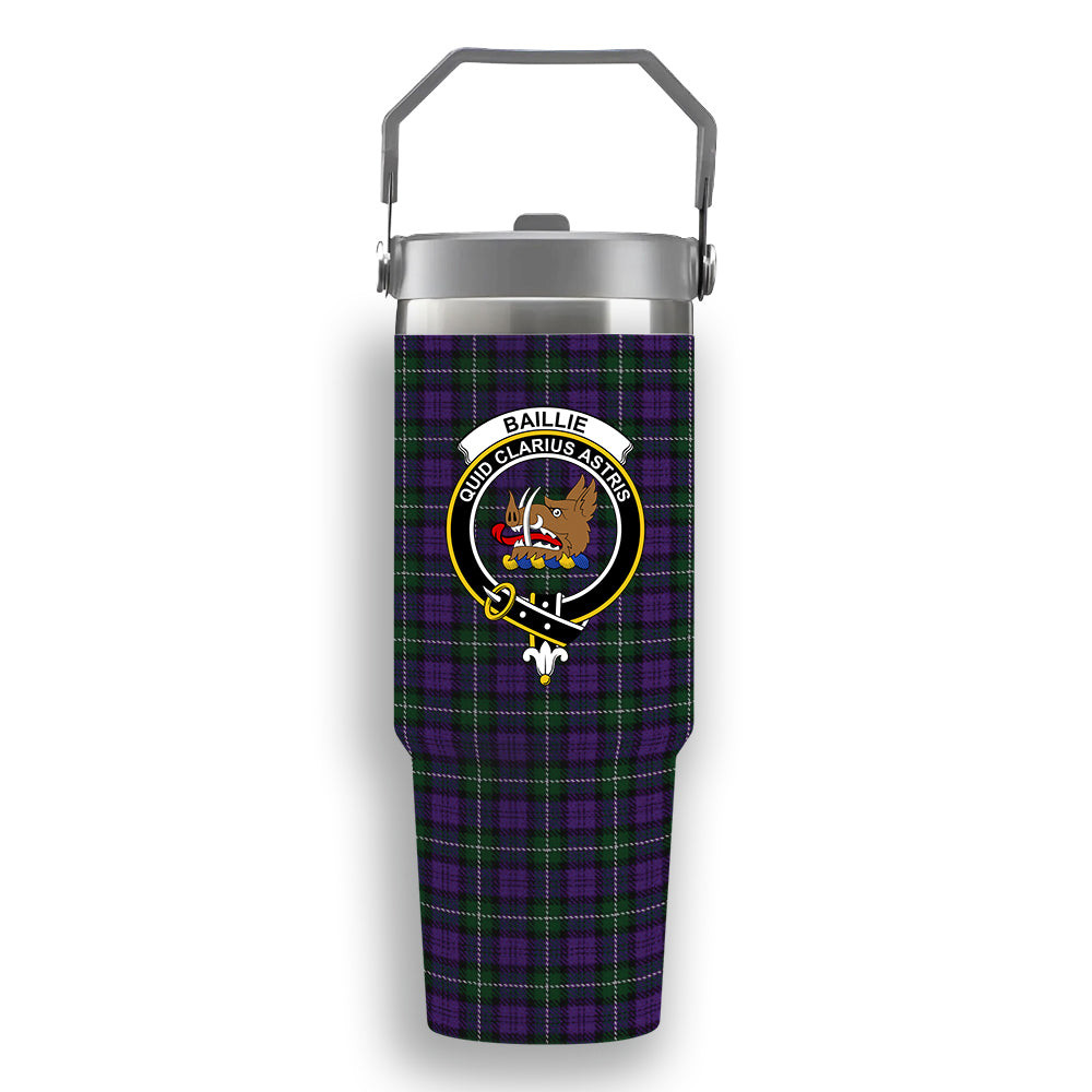 ScotsTee Shop Scottish Baillie Highland Society Crest Tartan Flip Straw Tumbler 20oz 30oz