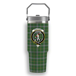ScotsTee Shop Scottish Balfour Hunting Ancient Crest Tartan Flip Straw Tumbler 20oz 30oz