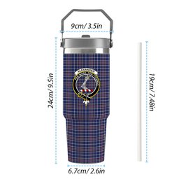 ScotsTee Shop Scottish Alexander of Menstry Modern Crest Tartan Flip Straw Tumbler 20oz 30oz