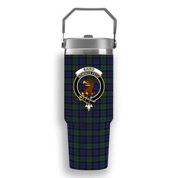 ScotsTee Shop Scottish Baird Modern Crest Tartan Flip Straw Tumbler 20oz 30oz