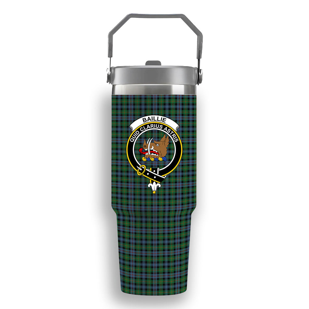 ScotsTee Shop Scottish Baillie of Lamington Ancient Clan Crest Tartan Flip Straw Tumbler 20oz 30oz
