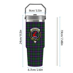 ScotsTee Shop Scottish Armstrong Modern Crest Tartan Flip Straw Tumbler 20oz 30oz
