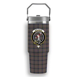 ScotsTee Shop Scottish Balfour Crest Tartan Flip Straw Tumbler 20oz 30oz
