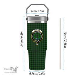 ScotsTee Shop Scottish Arthur Highland Society Crest Tartan Flip Straw Tumbler 20oz 30oz