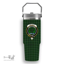 ScotsTee Shop Scottish Arthur Highland Society Crest Tartan Flip Straw Tumbler 20oz 30oz