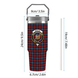 ScotsTee Shop Scottish Baillie of Polkemmet Red Crest Tartan Flip Straw Tumbler 20oz 30oz