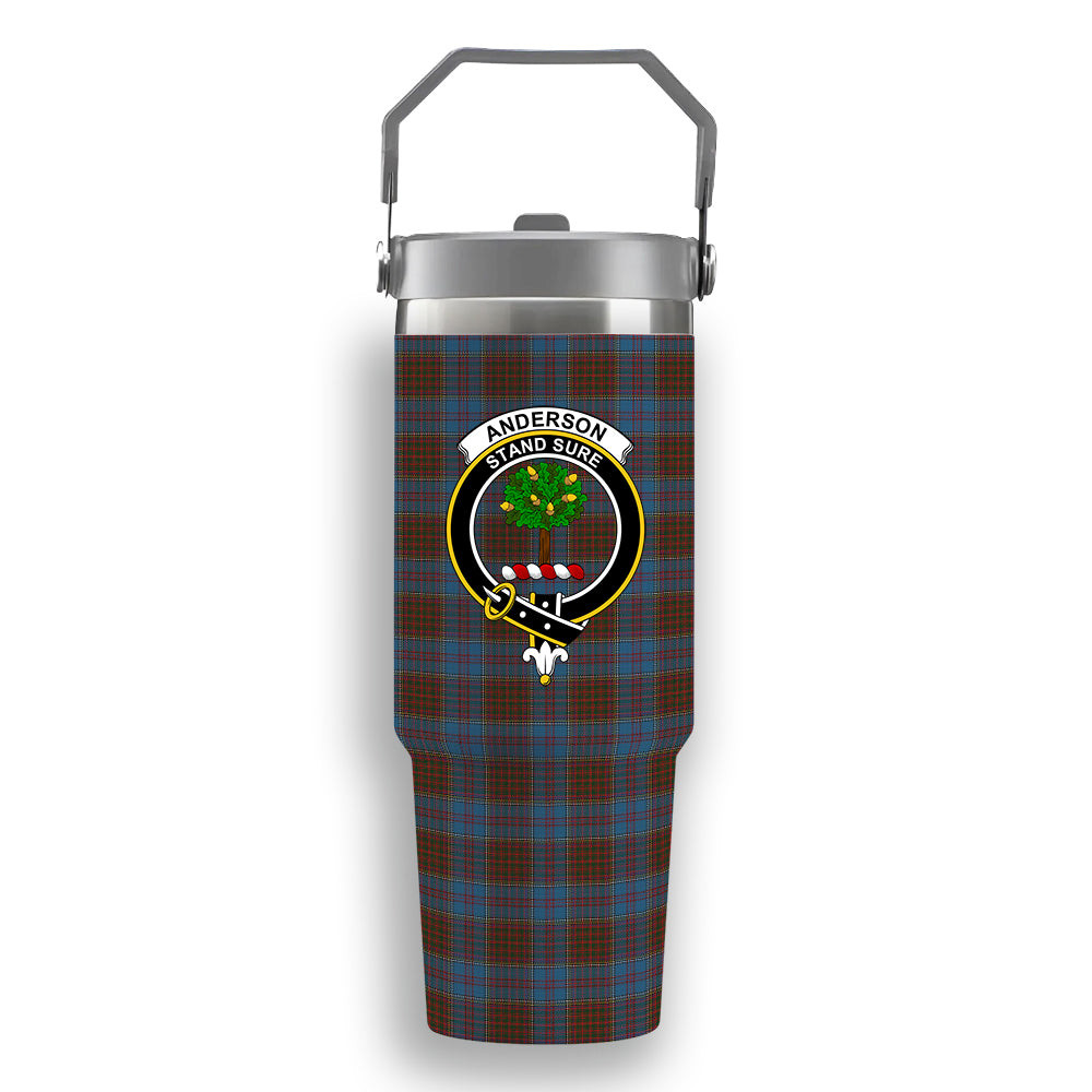 ScotsTee Shop Scottish Anderson MacGregor Hastie 4 Crest Tartan Flip Straw Tumbler 20oz 30oz