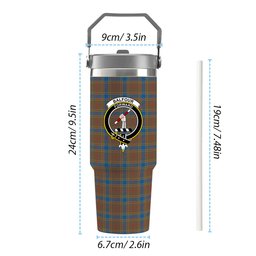 ScotsTee Shop Scottish Balfour Ancient Crest Tartan Flip Straw Tumbler 20oz 30oz