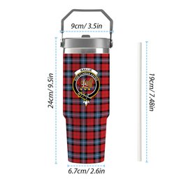ScotsTee Shop Scottish Baillie of Polkemmet Red Modern Crest Tartan Flip Straw Tumbler 20oz 30oz