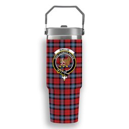 ScotsTee Shop Scottish Baillie of Polkemmet Red Modern Crest Tartan Flip Straw Tumbler 20oz 30oz