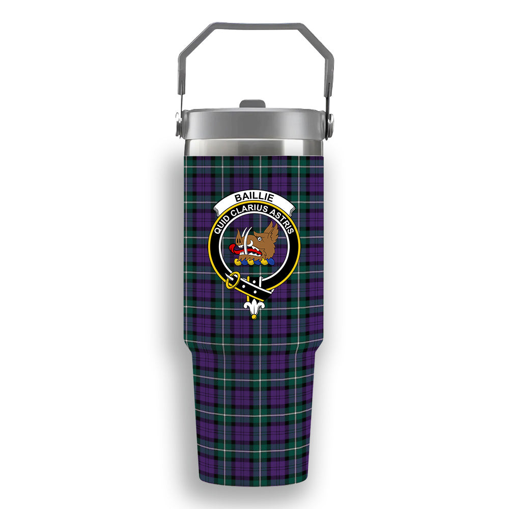 ScotsTee Shop Scottish Baillie Highland Society Modern Crest Tartan Flip Straw Tumbler 20oz 30oz