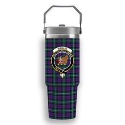 ScotsTee Shop Scottish Baillie Highland Society Modern Crest Tartan Flip Straw Tumbler 20oz 30oz