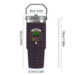 ScotsTee Shop Scottish Anderson W L Anderson, Stirling Crest Tartan Flip Straw Tumbler 20oz 30oz