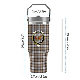ScotsTee Shop Scottish Baillie Dress Modern Clan Crest Tartan Flip Straw Tumbler 20oz 30oz