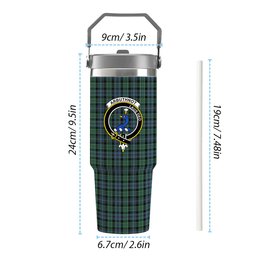 ScotsTee Shop Scottish Arbuthnott - TD Crest Tartan Flip Straw Tumbler 20oz 30oz