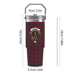 ScotsTee Shop Scottish Affleck Crest Tartan Flip Straw Tumbler 20oz 30oz