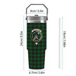 ScotsTee Shop Scottish Anstruther Crest Tartan Flip Straw Tumbler 20oz 30oz