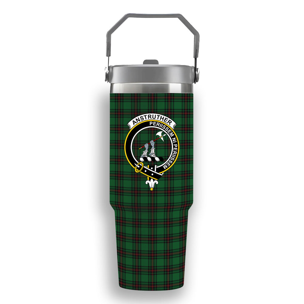 ScotsTee Shop Scottish Anstruther Crest Tartan Flip Straw Tumbler 20oz 30oz