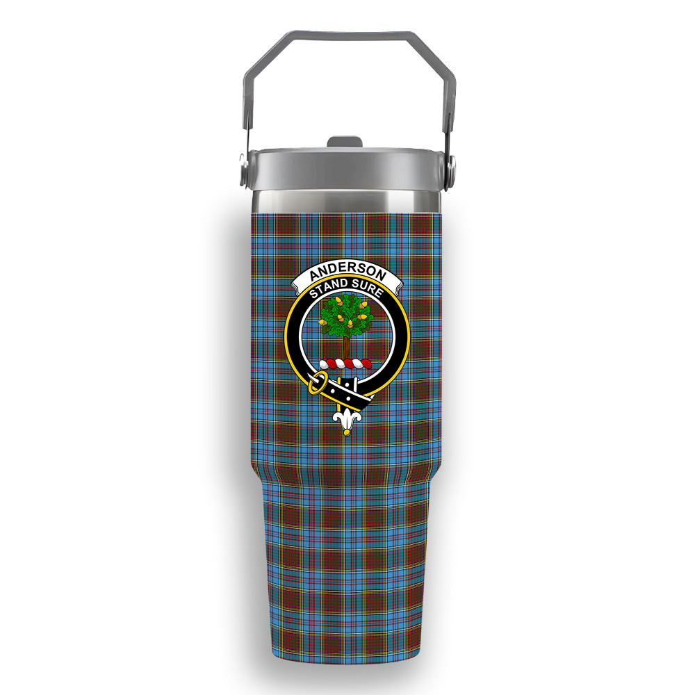 ScotsTee Shop Scottish Anderson SC Crest Tartan Flip Straw Tumbler 20oz 30oz