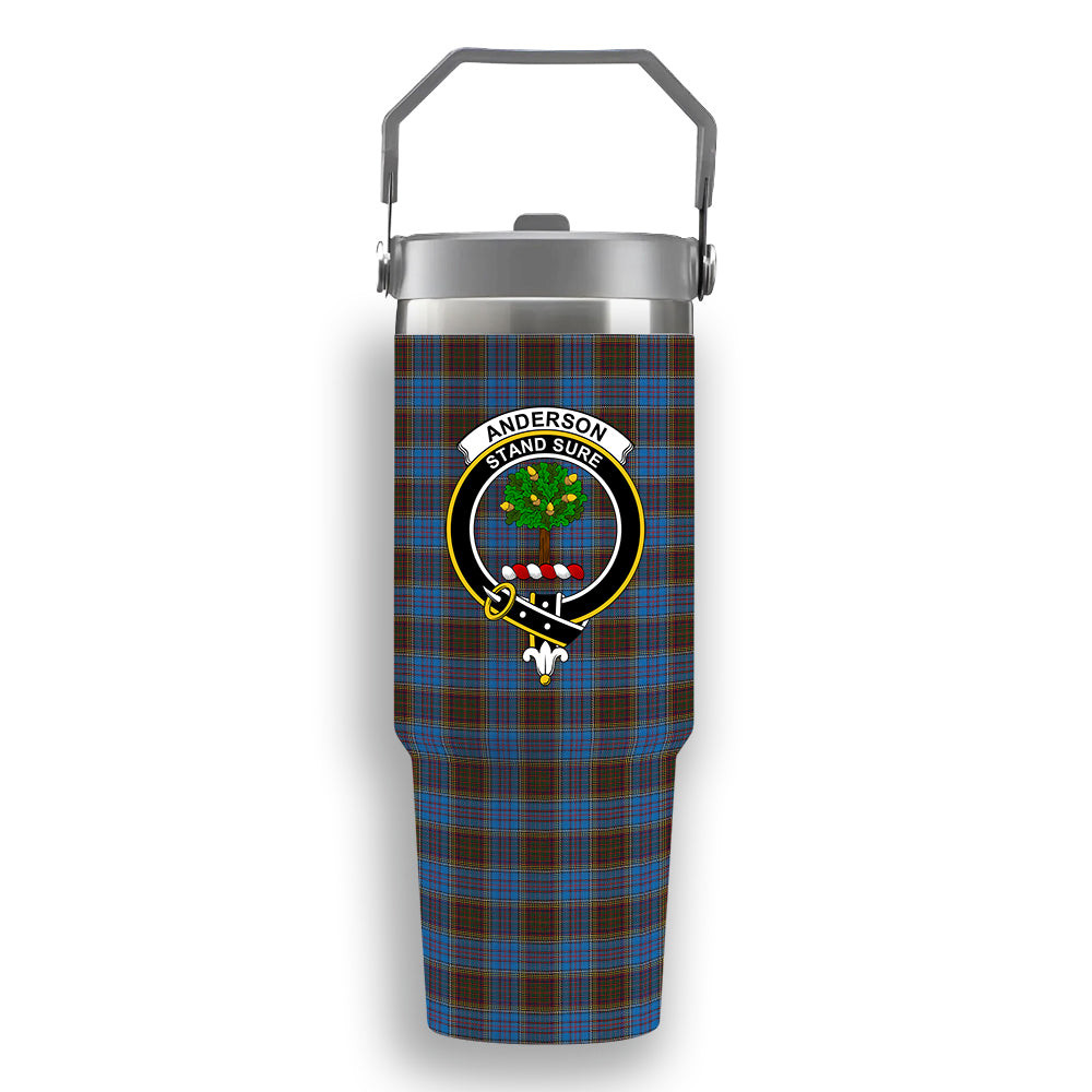 ScotsTee Shop Scottish Anderson Coulson Bonner 2 Crest Tartan Flip Straw Tumbler 20oz 30oz