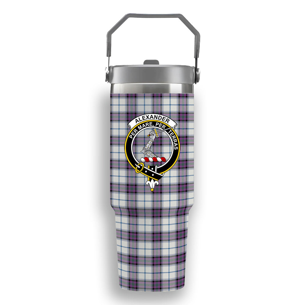 ScotsTee Shop Scottish Alexander of Menstry Dress Ancient Crest Tartan Flip Straw Tumbler 20oz 30oz