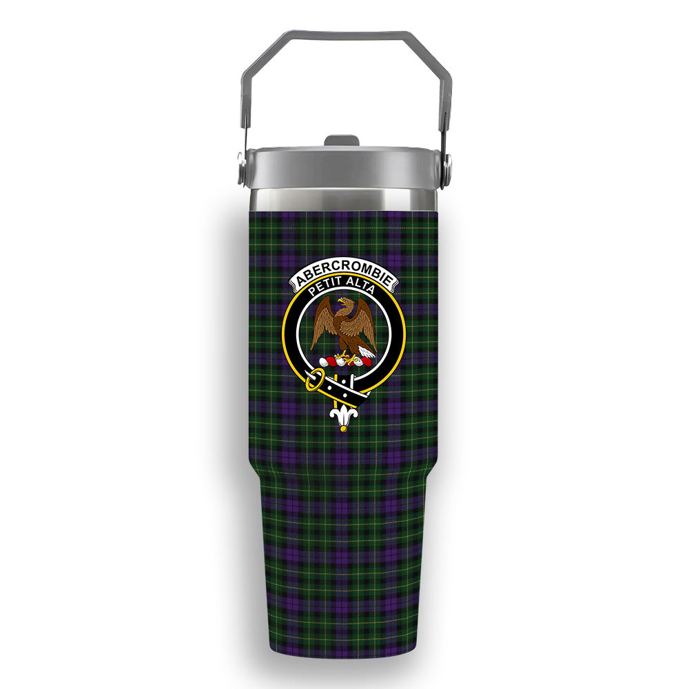 ScotsTee Shop Scottish Abercrombie Wilsons Crest Tartan Flip Straw Tumbler 20oz 30oz