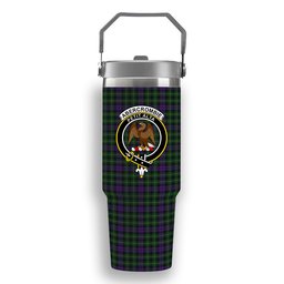 ScotsTee Shop Scottish Abercrombie Wilsons Crest Tartan Flip Straw Tumbler 20oz 30oz