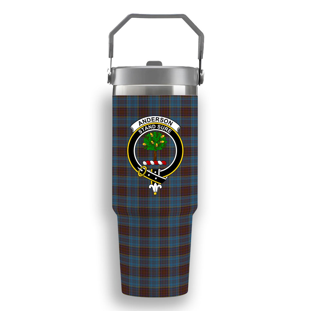 ScotsTee Shop Scottish Anderson Paton Crest Tartan Flip Straw Tumbler 20oz 30oz