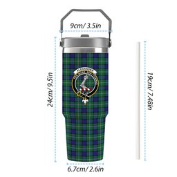 ScotsTee Shop Scottish Alexander Crest Tartan Flip Straw Tumbler 20oz 30oz