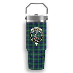 ScotsTee Shop Scottish Alexander Crest Tartan Flip Straw Tumbler 20oz 30oz