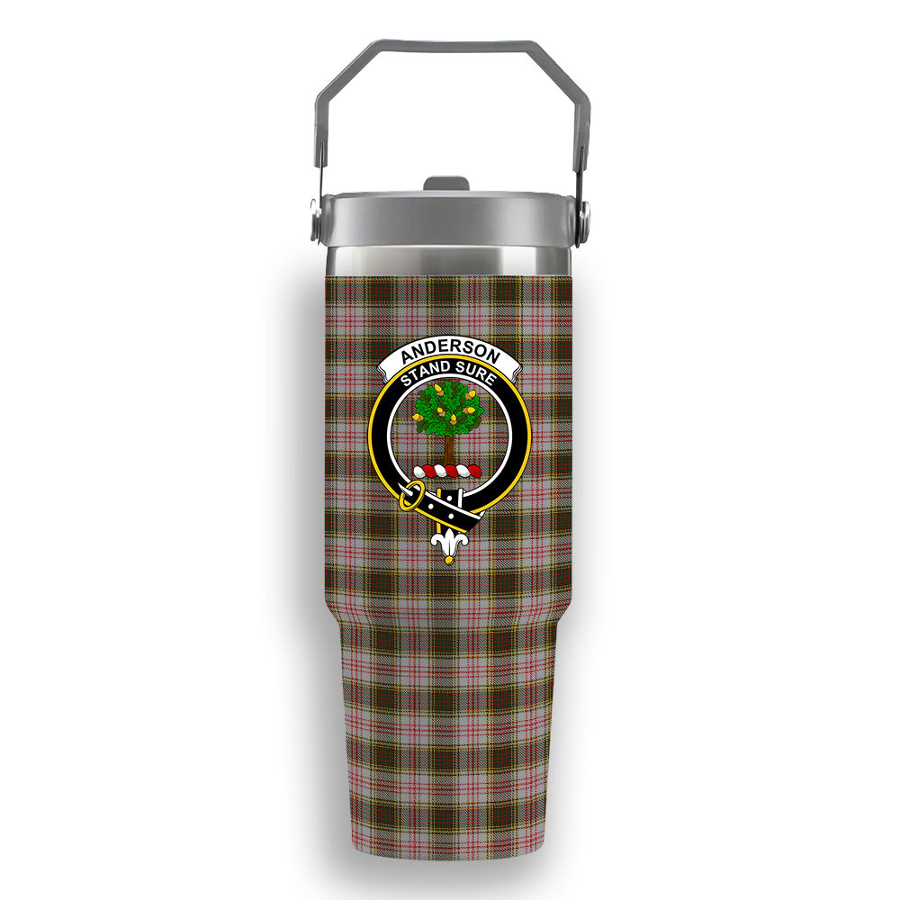 ScotsTee Shop Scottish Anderson Dress Crest Tartan Flip Straw Tumbler 20oz 30oz